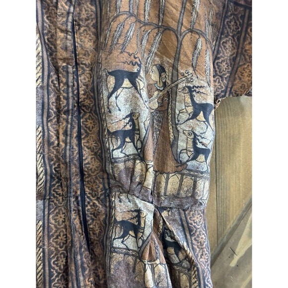 IRENE Exclusively For Bullocks Wilshire Vintage Dress Peruvian Print Sz Sm-M - Picture 3 of 11